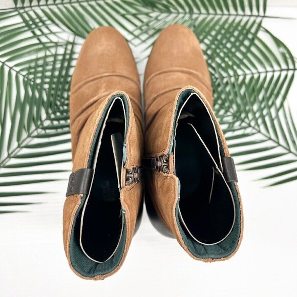 The North Face Bridgeton Wedge Zip Ankle Boots Size 10.5 Brown Suede Leather NWB - Picture 8 of 13